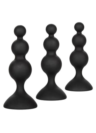 Anal Toys Silicone Beaded Anal Kit - Black