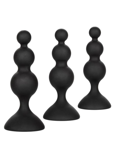 Anal Toys Silicone Beaded Anal Kit - Black