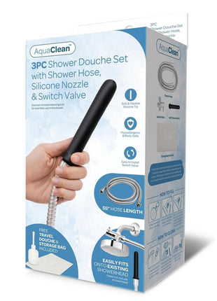 Aquaclean Shower Douche System with Diverter - Black
