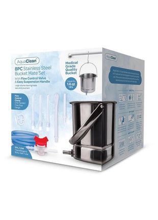 Aquaclean Stainless Steel Bucket Mate Set with Interchangeable Nozzle - 8 Piece