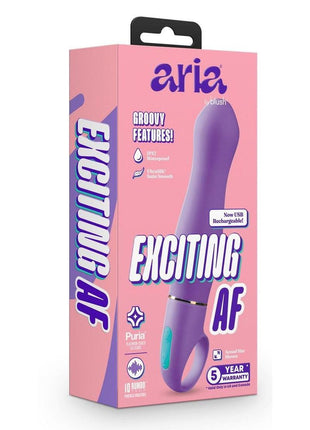 Aria Exciting AF Silicone Rechargeable Vibrator - Blue/Indigo