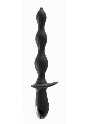Ass-Sation Deep Dive Contoured Wand Rechargeable Silicone Anal Probe - Black