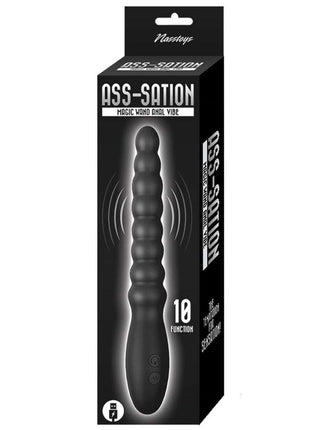 Ass-Sation Magic Wand Rechargeable Silicone Anal Vibrator - Black