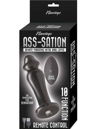 Ass-Sation Remote Control Rechargeable Vibrating Metal Anal Lover - Black/Metal