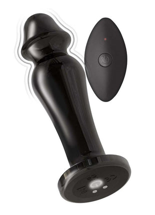 Ass-Sation Remote Control Rechargeable Vibrating Metal Anal Lover - Black/Metal