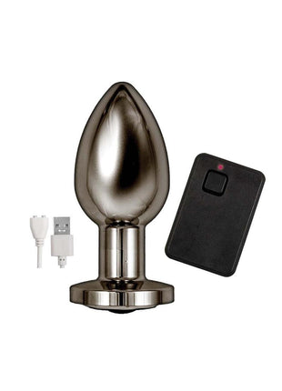 Ass-Sation Remote Control Rechargeable Vibrating Metal Anal Plug