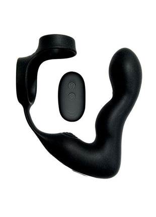 Atomic Inflatable P-Spot Rechargeable Silicone Vibrator with Remote - Black