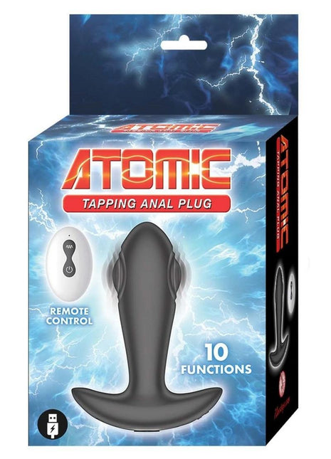 Atomic Tapping Rechargeable Silicone Anal Plug - Black
