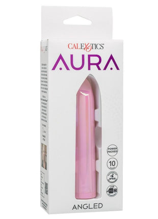 Aura Angled Rechargeable Silicone Vibrator - Pink