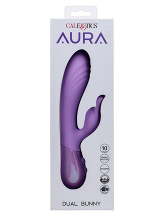 Aura Dual Bunny Rechargeable Silicone Rabbit - Purple