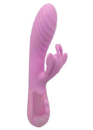 Aura Dual Flutter Rechargeable Silicone Rabbit Vibrator - Pink