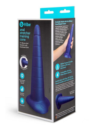 B-Vibe Anal Stretcher Silicone Training Cone - Blue