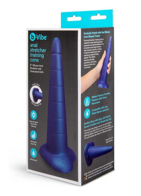 B-Vibe Anal Stretcher Silicone Training Cone - Blue