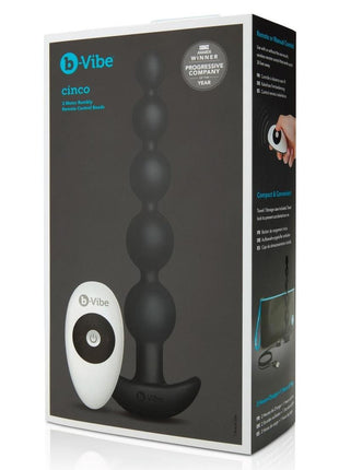 B-Vibe Cinco Rechargeable Silicone Anal Beads - Black