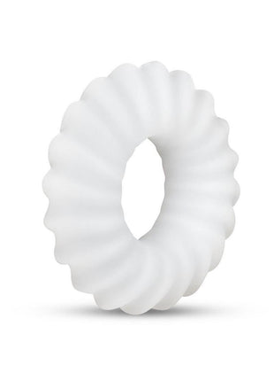 B-Vibe Flex Ring Ripple Silicone Cock Ring - White