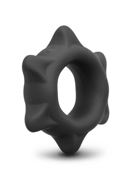 B-Vibe Flex Ring Spike Silicone Cock Ring - Black
