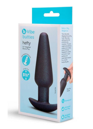 B-Vibe Hefty Weighted Silicone Anal Plug - Black