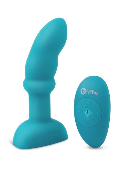 B-Vibe Remote Control Rimming P-Spot Rechargeable Silicone Plug - Teal