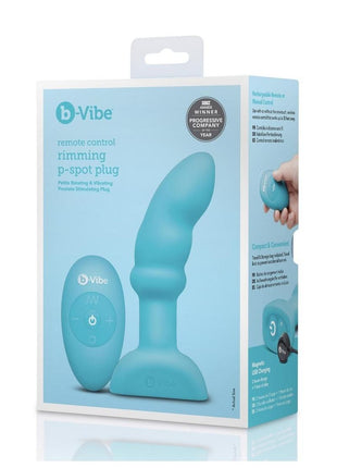 B-Vibe Remote Control Rimming P-Spot Rechargeable Silicone Plug - Teal