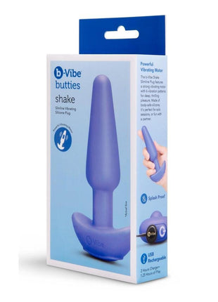B-Vibe Shake Slimline Vibrating Silicone Anal Plug - Blue