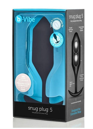B-Vibe Snug Plug 5 Silicone Weighted Anal Plug - Black