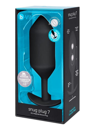 B-Vibe Snug Plug 7 Silicone Weighted Anal Plug - Black