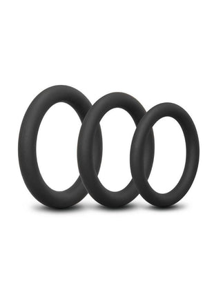 B-Vibe Snug Ring Lite Silicone Cock Ring - Black - 3 Pack