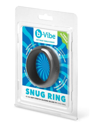 B-Vibe Snug Ring Silicone Cock Ring - Black - 45mm