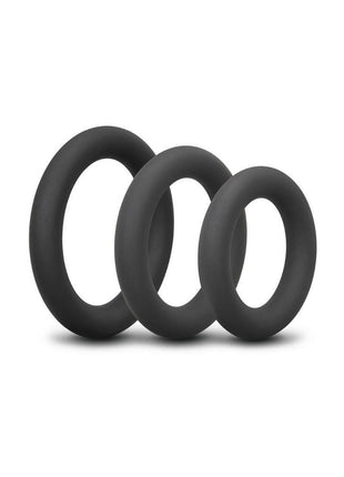 B-Vibe Snug Ring Thick Silicone Cock Ring - Black - 3 Pack