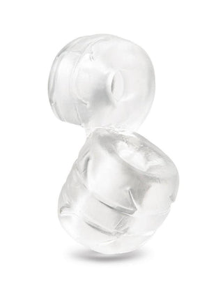 B-Vibe Stretch Tech Double Barrel Ultra Stretchy Cock Ring and Ball Stretcher - Clear
