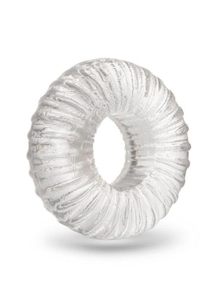 B-Vibe Stretch Tech Swirl Ultra Stretchy Cock Ring - Clear