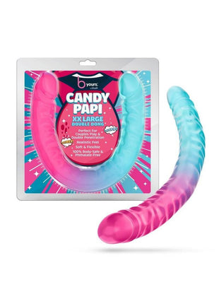 B Yours Candy Papi Double Dildo - Multicolor - 17.75in