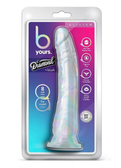 B Yours Diamond Glisten Dildo - Clear - 8.75in