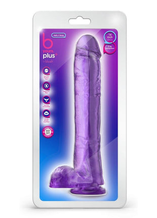 B Yours Plus Hefty N' Hung Realistic Dildo with Suction Cup - Purple