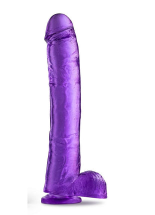 B Yours Plus Hefty N' Hung Realistic Dildo with Suction Cup - Purple