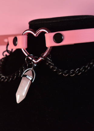 Pink Heart Choker