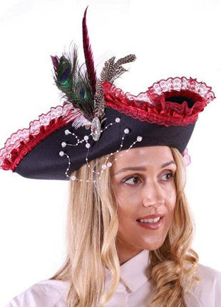 Red Lace Pirate Hat