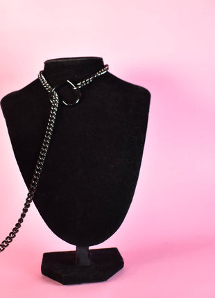 Gunmetal + Black Heart Ring Slip Chain