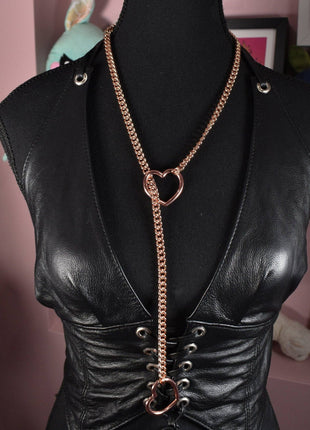 Rose Gold Heart Ring Slip Chain