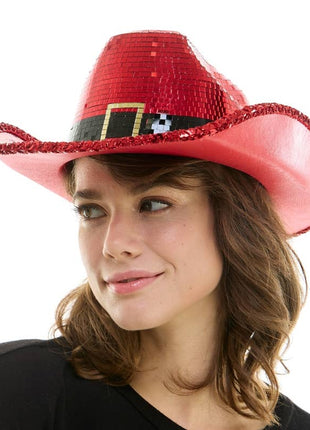 Mirror Ball Santa Cowboy Hat