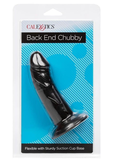 Back End Chubby Suction Cup Base Anal Plug Waterproof - Black