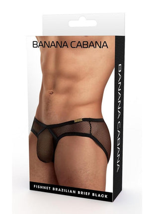 Banana Cabana Bikini Mesh - Black - Large/XLarge
