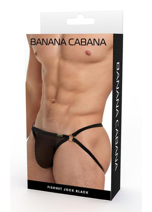 Banana Cabana Jock Mesh - Black - Large/XLarge