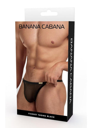 Banana Cabana Mesh G-String - Black - Large/XLarge
