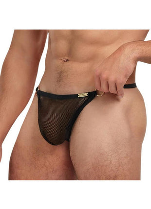 Banana Cabana Mesh G-String - Black - Large/XLarge