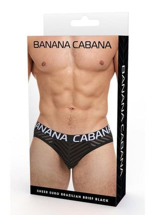 Banana Cabana Sheer Bikini - Black - Large/XLarge