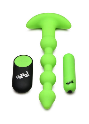 Bang! 28x Glow In The Dark Silicone Rechargeable Anal Beads with Remote