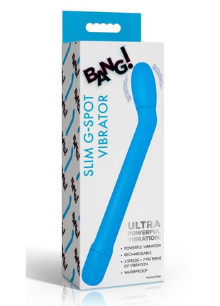 Bang Slim G-Spot Rechargeable Silicone Vibrator - Blue