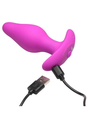 Bang! Vibrating Rechargeable Silicone Butt Plug with Digital Remote Control