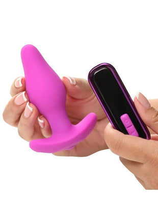 Bang! Vibrating Rechargeable Silicone Butt Plug with Digital Remote Control